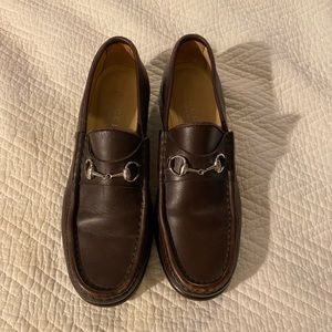 Gucci Brown Leather Loafers 38.5